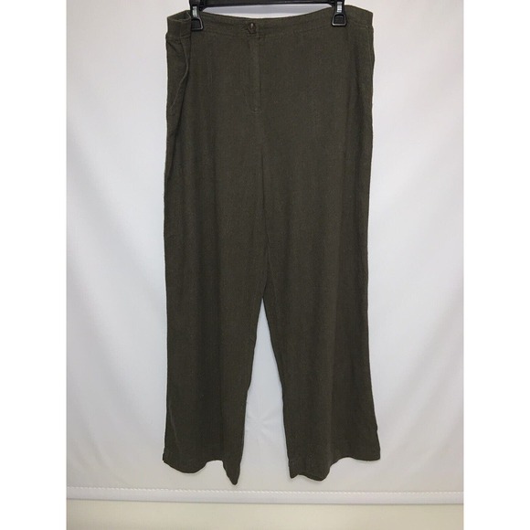 J. Jill Pants - J. JILL Love Linen Women's Size Medium Green 100% LINEN Wide Leg Crop Pants
